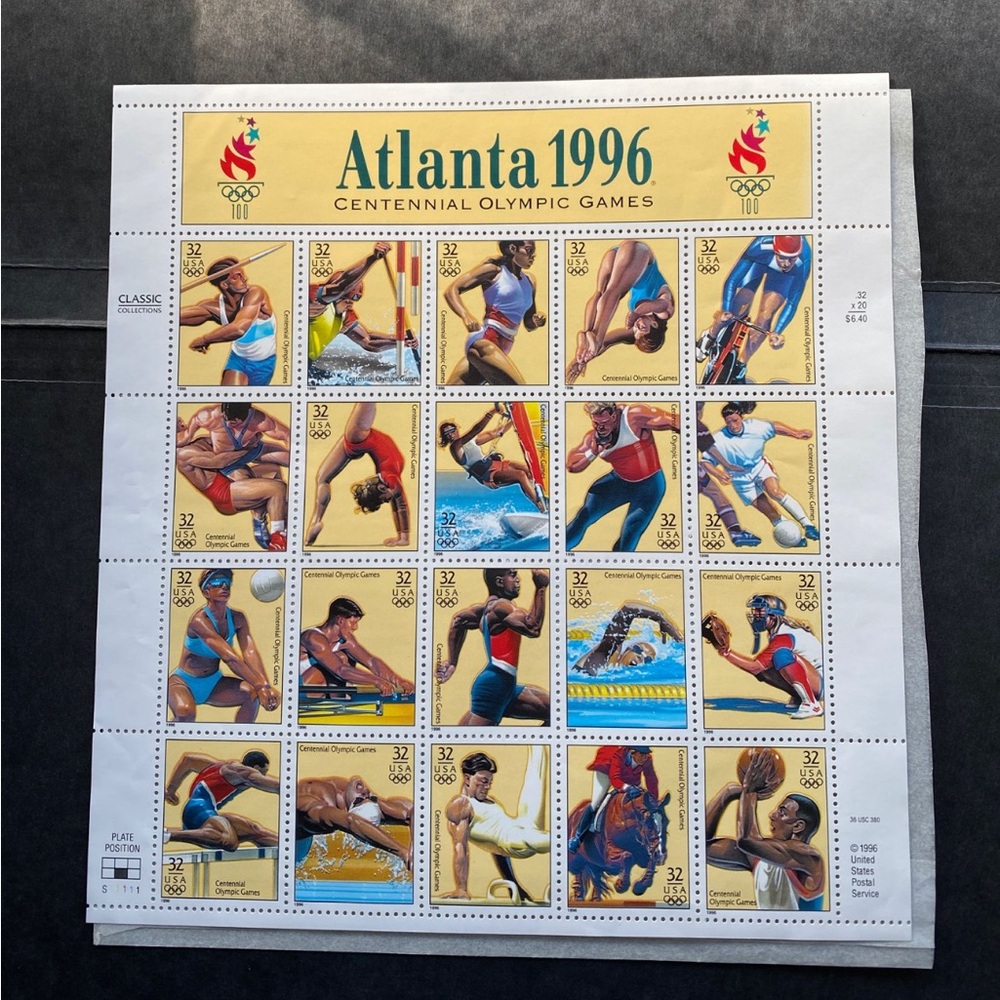 Atlanta 1996 Centennial Olympic Games Commemorative Stamp Sheet
